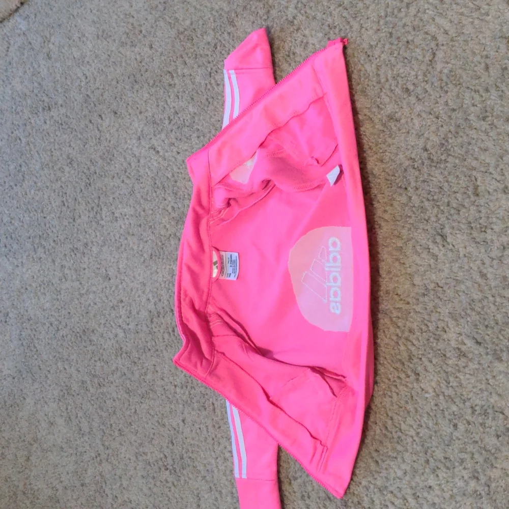 Girl's Size 3 Months Adidas Pink And White Jacket Pant Set